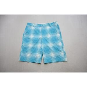 Puma Golf Shorts DryCell Performance Plaid Flat Stretch Athletic Mens Sz 34